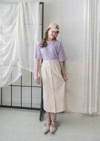 (質地超好) Floral Print 寬鬆oversize線條花花, Tee/ TP9008 （navy sold out)