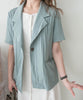 (夏日氣質西裝外套) 氣質綠夏日西裝外套, Blazer/ CD8135