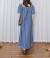 Denim Lace 花邊織紋牛仔布方領連身裙, Dress/ DS9523