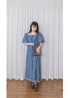 Denim Lace 花邊織紋牛仔布方領連身裙, Dress/ DS9523