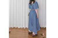 Denim Lace 花邊織紋牛仔布方領連身裙, Dress/ DS9523