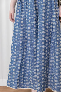 Denim Lace 花邊織紋牛仔布方領連身裙, Dress/ DS9523