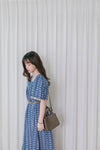 Denim Lace 花邊織紋牛仔布方領連身裙, Dress/ DS9523