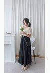(百搭修腰微傘款式)  全橡筋百搭紋理傘形長裙, Skirt/ PT8426 (black sold out)