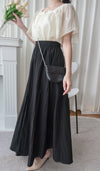 (百搭修腰微傘款式)  全橡筋百搭紋理傘形長裙, Skirt/ PT8426 (black sold out)
