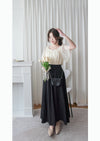 (百搭修腰微傘款式)  全橡筋百搭紋理傘形長裙, Skirt/ PT8426 (black sold out)
