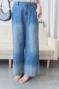 Gradient Wide-leg Jeans 拼色洗水闊腿牛仔褲/ PT8465