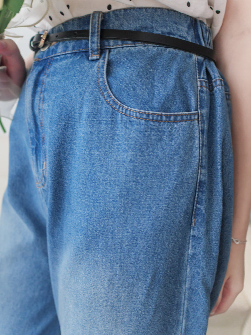 Gradient Wide-leg Jeans 拼色洗水闊腿牛仔褲/ PT8465