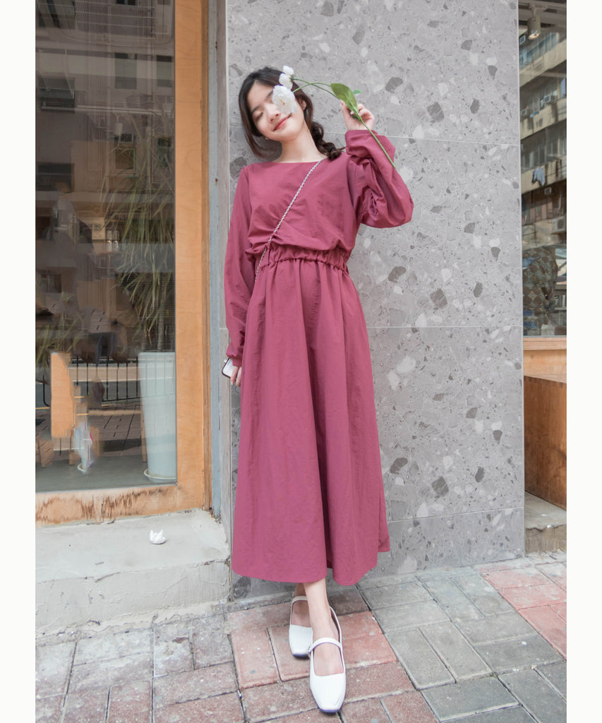 (✈️𝕃𝕚𝕞𝕚𝕥𝕖𝕕 𝕣𝕖𝕤𝕥𝕠𝕔𝕜 best!) Aliceland 愛麗絲日常防皺橡筋腰連身裙, Dress/ DS9339