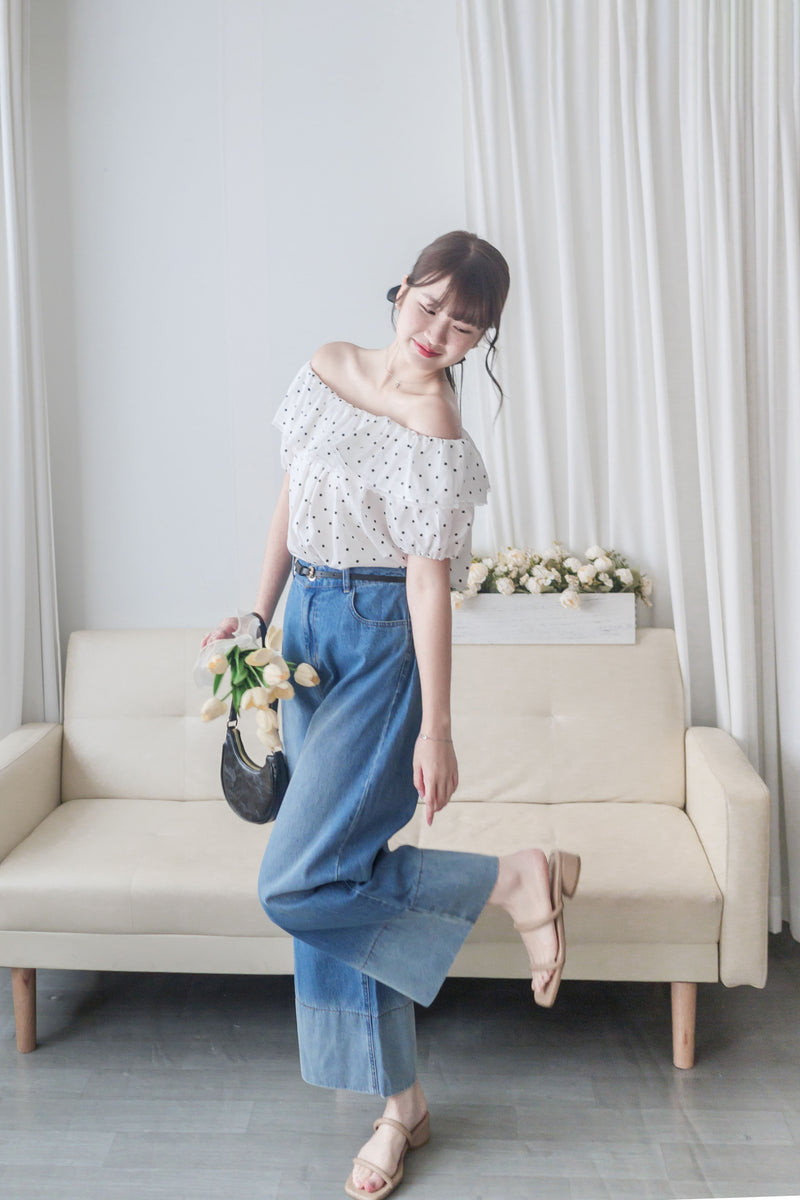 Gradient Wide-leg Jeans 拼色洗水闊腿牛仔褲/ PT8465