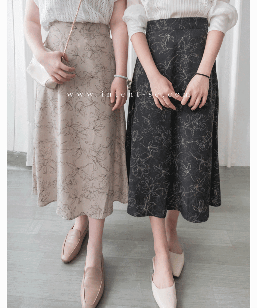 Blooming Tulip 優雅線條盛放鬱金香微傘裙, Dress/ SK8738