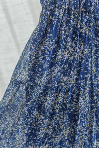 Floral Layers Skirt  輕柔漫舞碎花百褶長裙/ SK8900 (navy sold out)