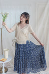 Floral Layers Skirt  輕柔漫舞碎花百褶長裙/ SK8900 (navy sold out)
