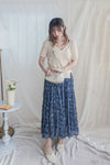 Floral Layers Skirt  輕柔漫舞碎花百褶長裙/ SK8900 (navy sold out)
