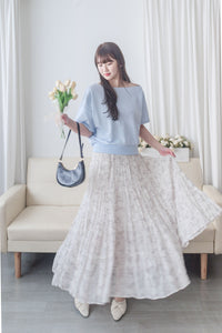 Floral Layers Skirt  輕柔漫舞碎花百褶長裙/ SK8900 (navy sold out)