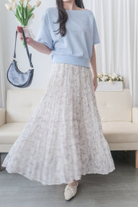 Floral Layers Skirt  輕柔漫舞碎花百褶長裙/ SK8900 (navy sold out)