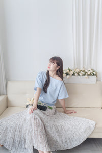 Floral Layers Skirt  輕柔漫舞碎花百褶長裙/ SK8900 (navy sold out)