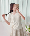 Asymmetric 舒適冰絲織紋側束帶衣尾, Top/ TP8888 (ivory sold out)