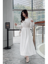 ( 精緻通花 ) 輕盈白色繡通花側蝴蝶連身裙, Dress/ DS9443