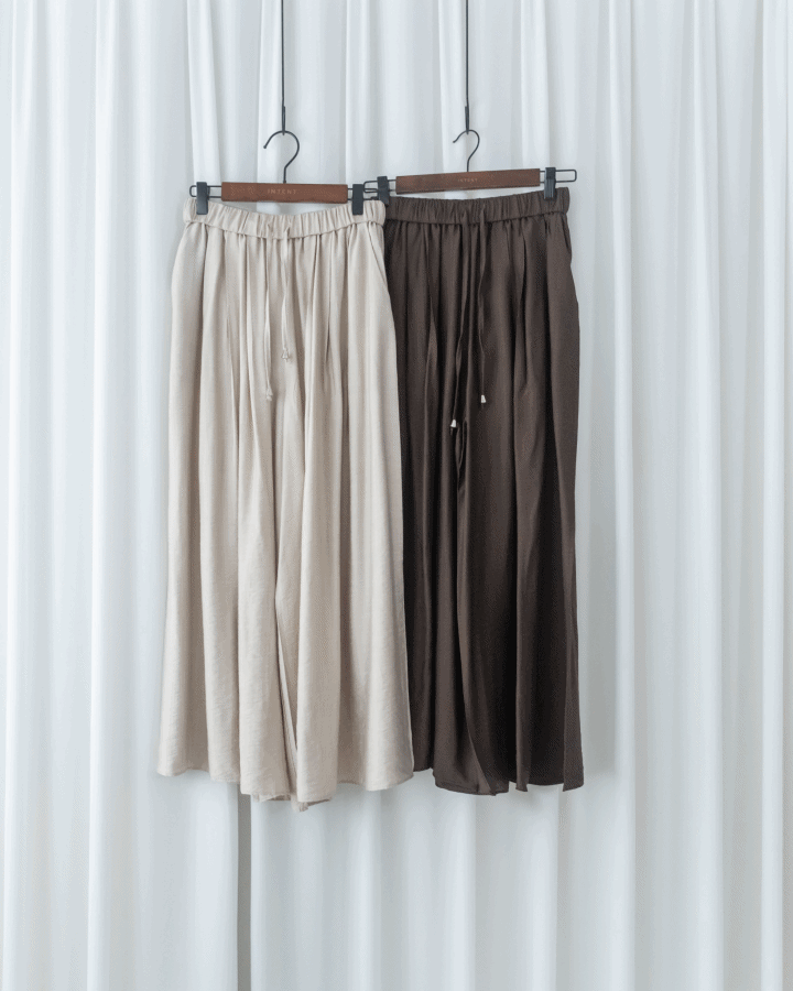 Glossy Wide Leg Pants 光澤感金飾點綴傘裙褲/ PT8479 (pre-order 5月28截單)