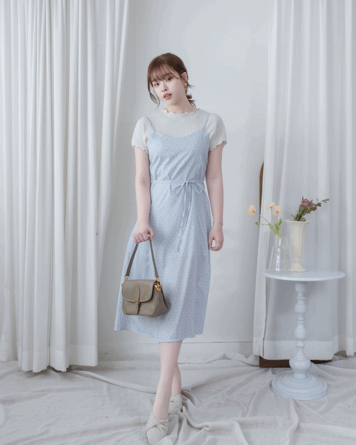 Floral Vest Dress 質感清新減齡碎花顯瘦吊帶長裙/ DS1088