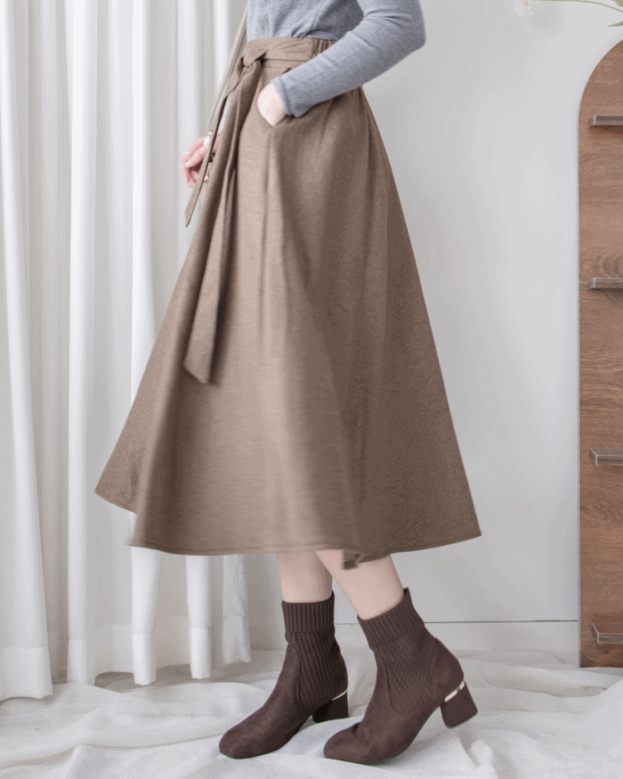 Knot Skirt 高腰口袋綁帶A字裙 / SK8916 – INTENT style collection