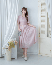 Secret Check Dress 暗格紋雪紡顯瘦修身連衣裙 / DS1127 (Pre-order 5月28截單)