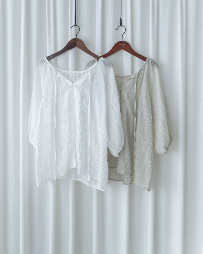 Effortless Blouse 微褶皺紗感面料空氣感上衣/ BU9147