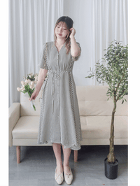 [限量現貨回歸] Stripe Dress 條紋V領連身裙/ DS9931