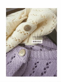 Olive Branches Cardigan 橄欖枝鈕扣通花織紋外套/ TP9127 (Purple sold out)
