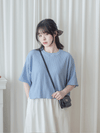 Round Collar Top 防皺好看微花邊立體格紋上衣/ TP9134
