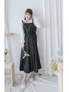 Vest Dress 平口側綁繩修腰腰下車褶背心裙/ DS9998