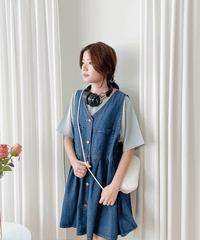 （現貨售完即止款）Denim Vest, Dress/ DS9638