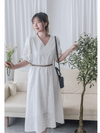 [限量現貨回歸 White］Embriodery Dress V領鏤空刺繡舒適連身裙/ DS9954