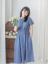 【現貨限量回歸】Denim 車線設計修腰牛仔連身裙 Dress/ DS9912