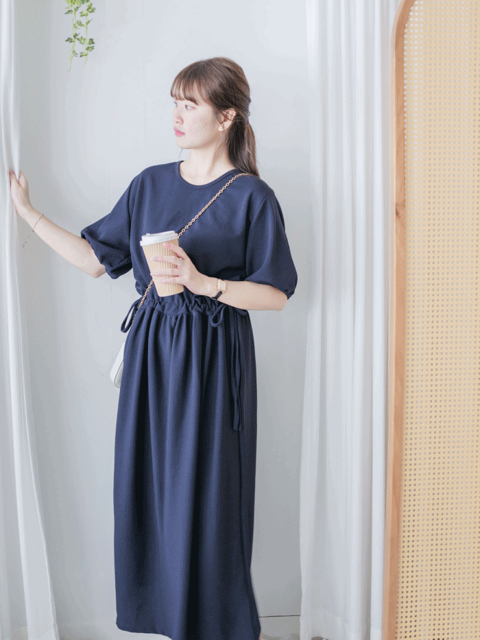Everyday Dress 彈性日常蝴蝶修腰連身裙/ DS9957