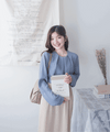 Chiffon 三色領口車褶雪紡上衣, Blouse/ BU8995