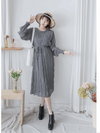 Ruffle Dress 雪紡全裡布皺紋細褶手袖修腰連身裙/ DS9990 (pre-order 10月9截單)
