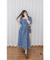 Denim Lace 花邊織紋牛仔布方領連身裙, Dress/ DS9523