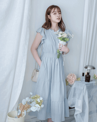 [intent label/ intent 製]  Sophie Dress 花邊領口緹花刺繡修腰連身裙/DSA8008