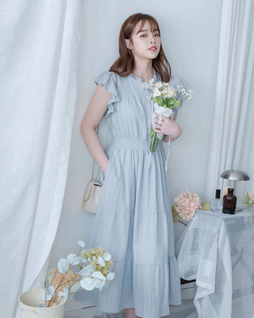 [intent label/ intent 製]  Sophie Dress 花邊領口緹花刺繡修腰連身裙/DSA8008