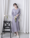 Lavender Pleated Dress 淡薰衣草搖曳波浪百褶連身裙 / DS1032