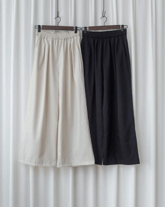 Linen-Cotton Skirt Pants 舒適麻棉仿真褲頭橡筋腰闊褲/ SK8932
