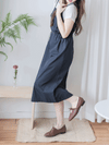Adjustable Jumpskirt Dress 隨性前口袋抽繩雙吊帶裙/ DS9971