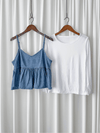 Denim Set 可調肩帶牛仔吊帶背心兩件套/ TP9126
