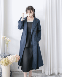 Trench Coat Dress 彈性束腰顯鎖骨風衣或連身裙/ DS1023 (pre-order navy 11月24截單)