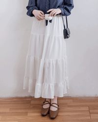 【現貨限量回歸】Serene Skirt 輕優雅防皺暗條紋傘裙/ SK8931