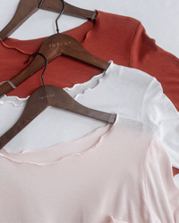 Soft Ruffled Edge Top 柔膚彈力微木耳邊修身打底上衣/ TP9208