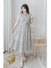 Check Dress 格子V形恤衫領口連身裙/ DS9984