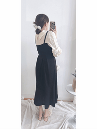Shirt Vest OPS 領前後兩穿微光澤雪紡彈性舒適魚尾裙/ DS9996 (pre-order 10月9截單)